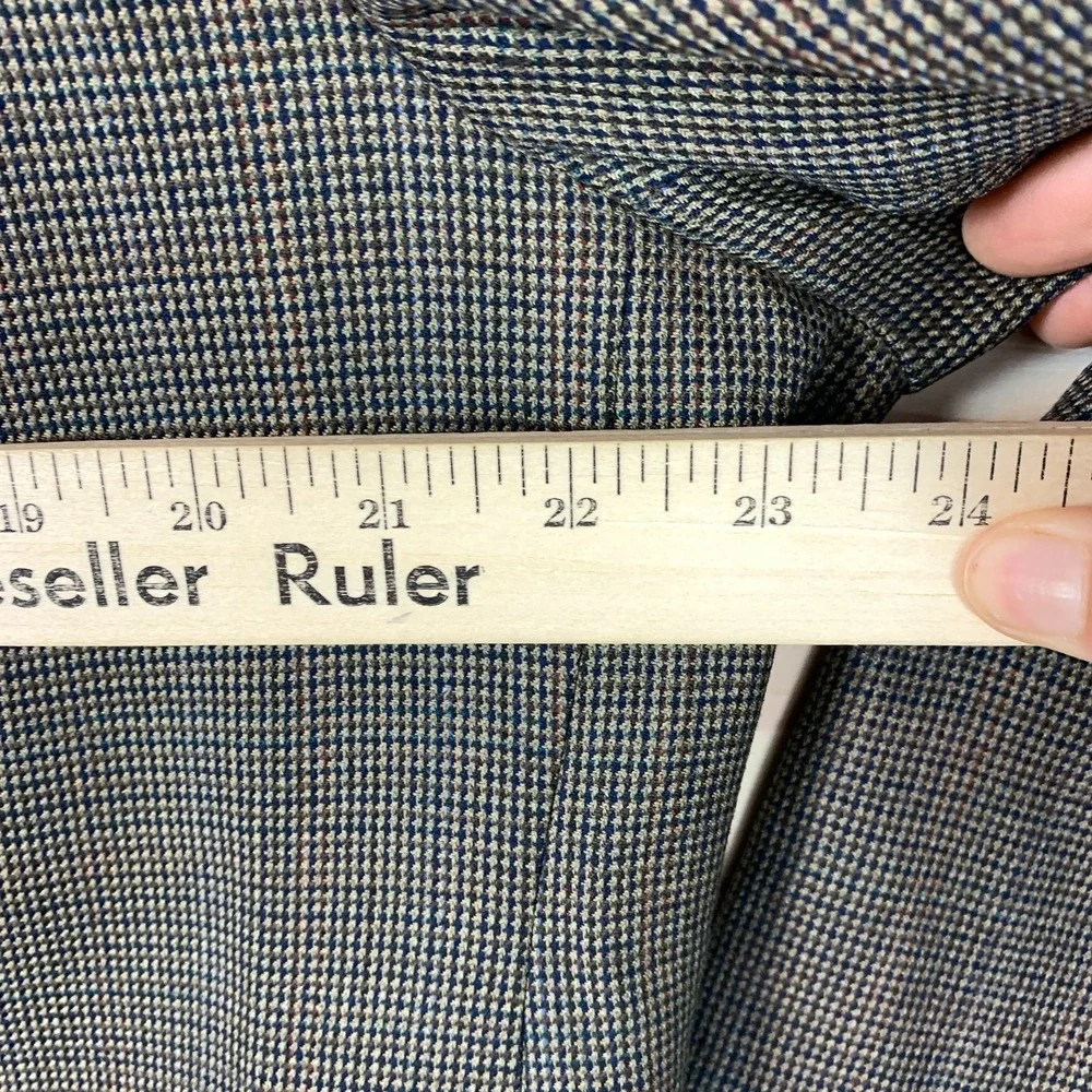 Lauren Ralph Lauren Wool Blazer‎ Sport Coat 44R Brown Mini Houndstooth Academia